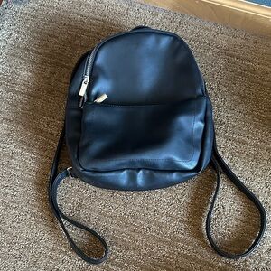 Wild Fable Black Faux Leather Mini Backpack